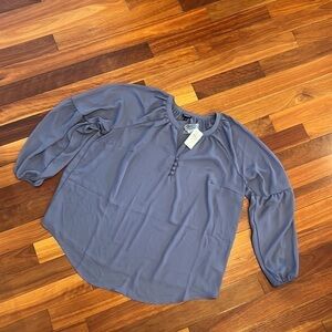 ⭐️ New Torrid 1 Georgette Peasant Blouse Plus Size 1 Top, Puff Sleeve Shirt
